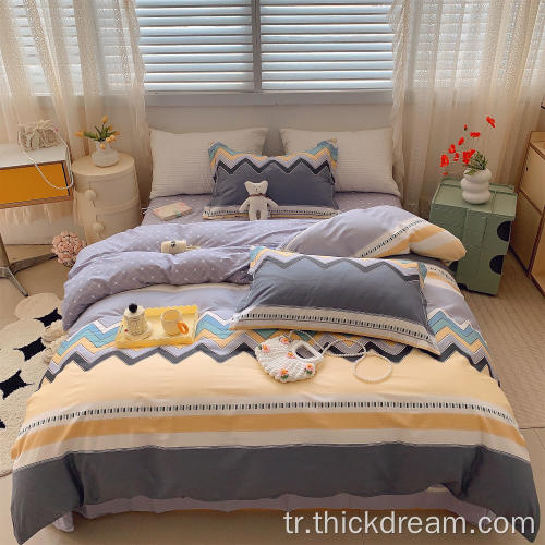 Hızlı teslimat 100 iplik boyalı jakarlar lüks yatak seti